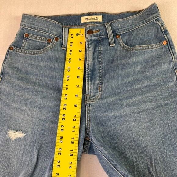 Madewell Jean Women 28 The Perfect Vintage Medium Wash Distressed Raw Frayed Hem - Picture 15 of 16